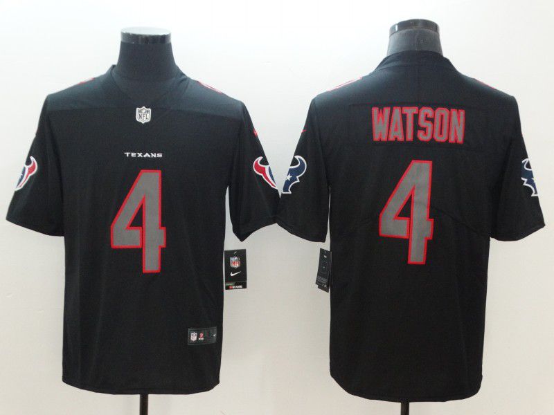 Men Houston Texans #4 Watson Nike Fashion Impact Black Color Rush Limited NFL Jerseys